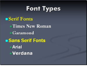 Serif fonts are easier to read than Sans Serif fonts